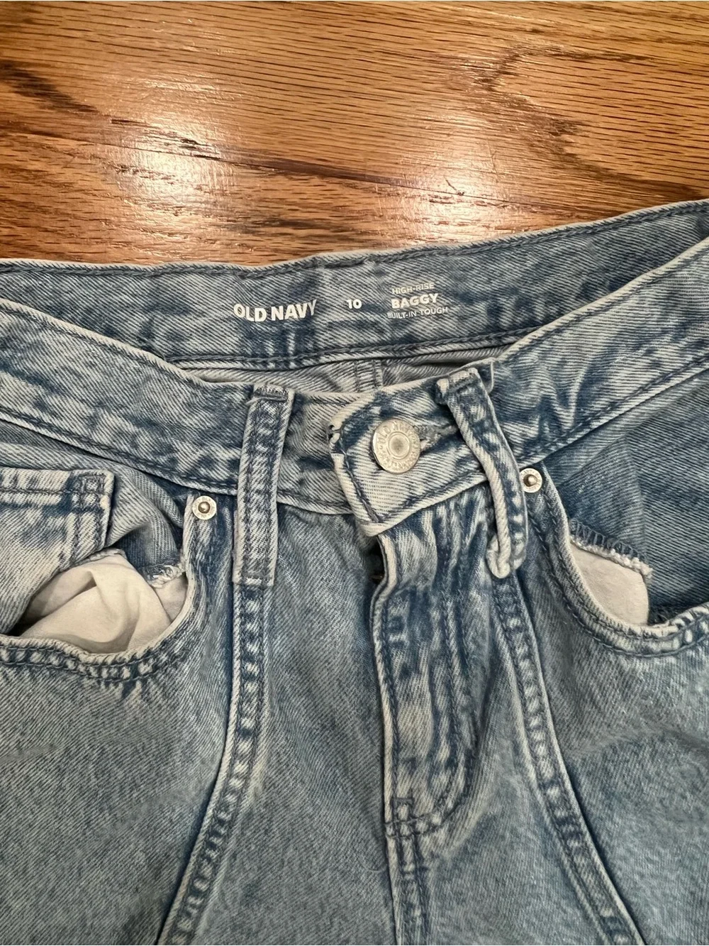 Girl’s Old Navy Light Blue Wide-Leg Cargo Jeans